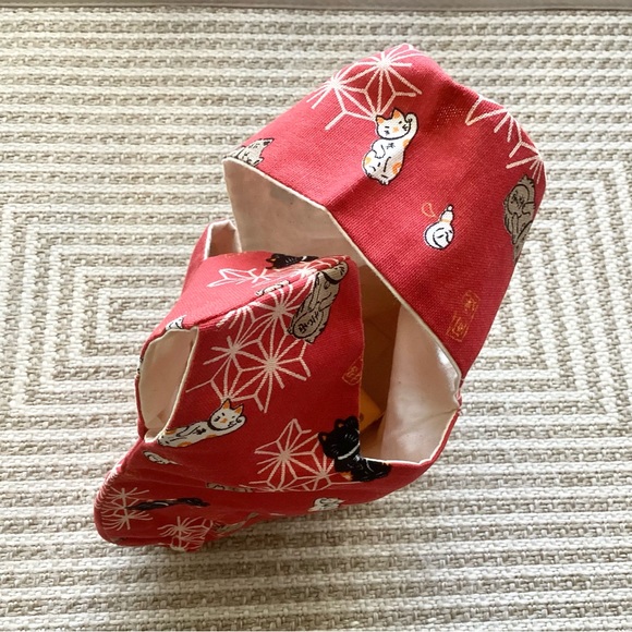 ALL NEW Japanese maneki neko textile wrist bag - Picture 7 of 14